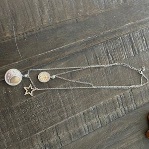 silver and gold layered necklace